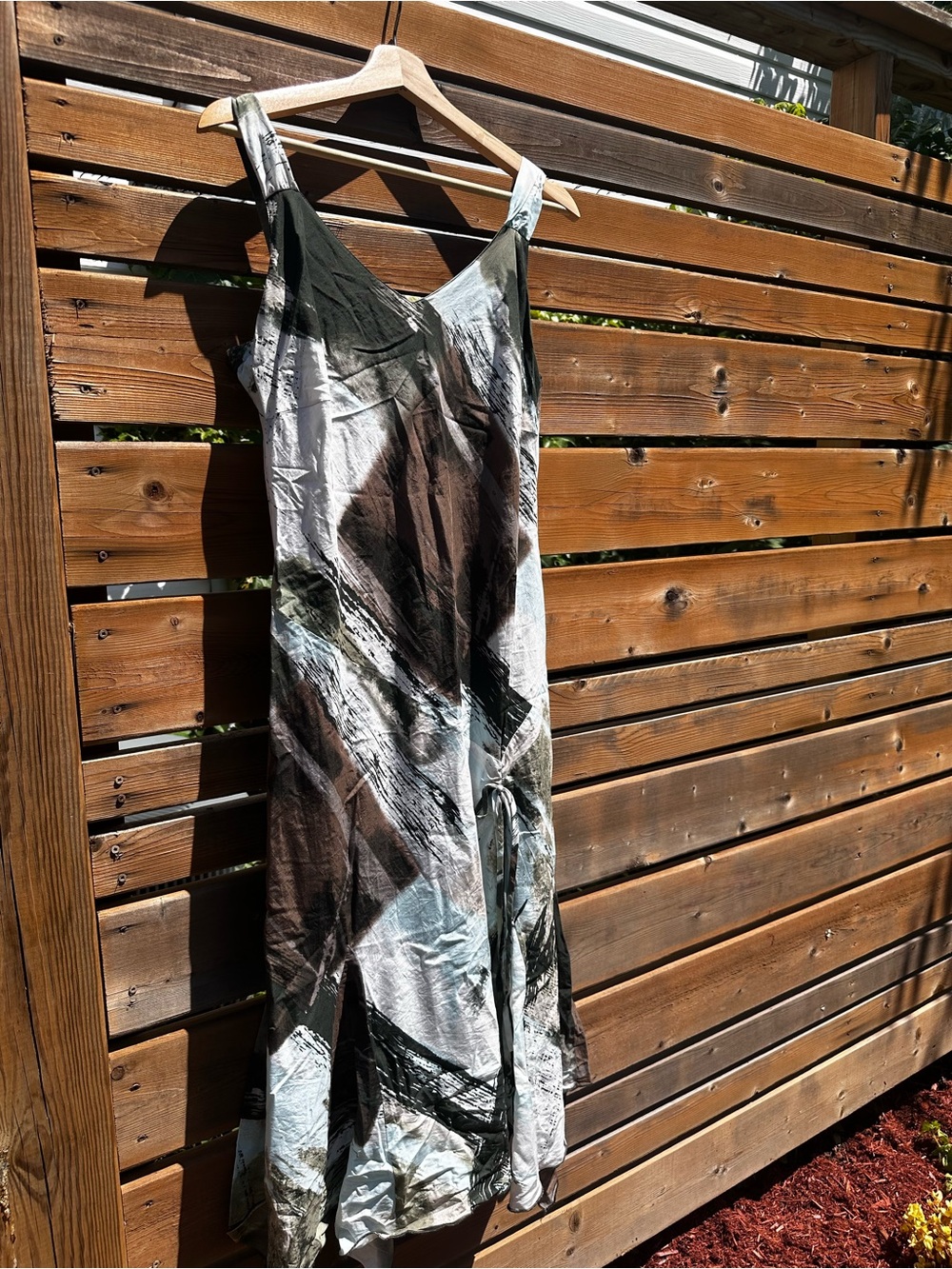 adam jacobs printed asymmetrical dress